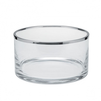 Ercuis-Eclat Silvertone Glass Bowl 20 Cm-30011823