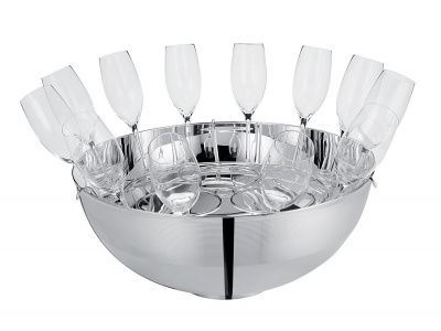 Ercuis-Transat Champagne Set with 12 glasses-30009943