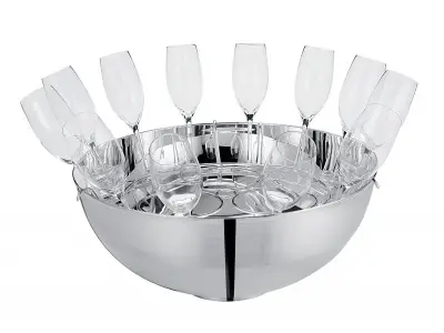 Ercuis-Transat Champagne Set with 12 glasses-30009943