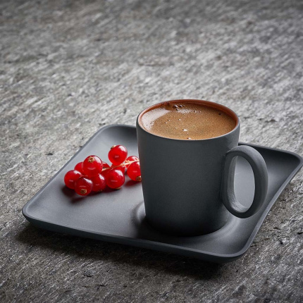 Esma Dereboy-Figured Coffee Cup Plate Black-30155916