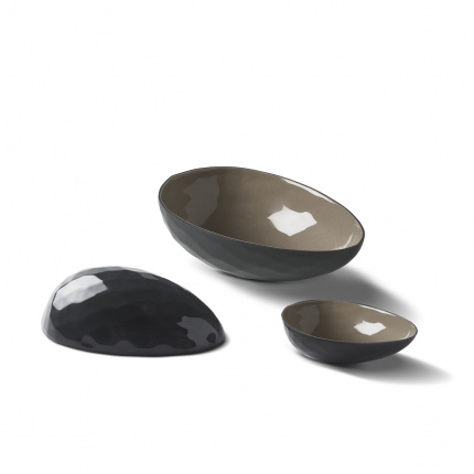Esma Dereboy-Egg Medium Bowl Black-Stone Double Color-30181373