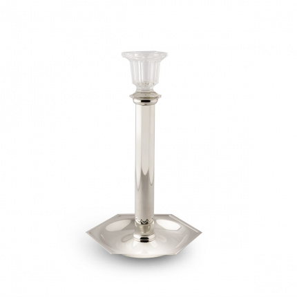 Greggio-Crystal And Silver Candle Holder-30083868