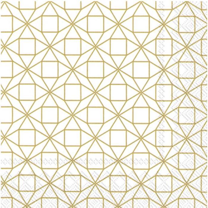 IHR-Geometry White Gold Napkin-30213395