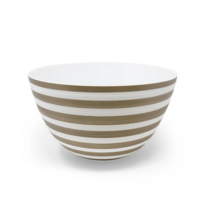 J.L Coquet-Hemisphere Salad Serving Bowl Grey Stripes (L)25Cm-30089297