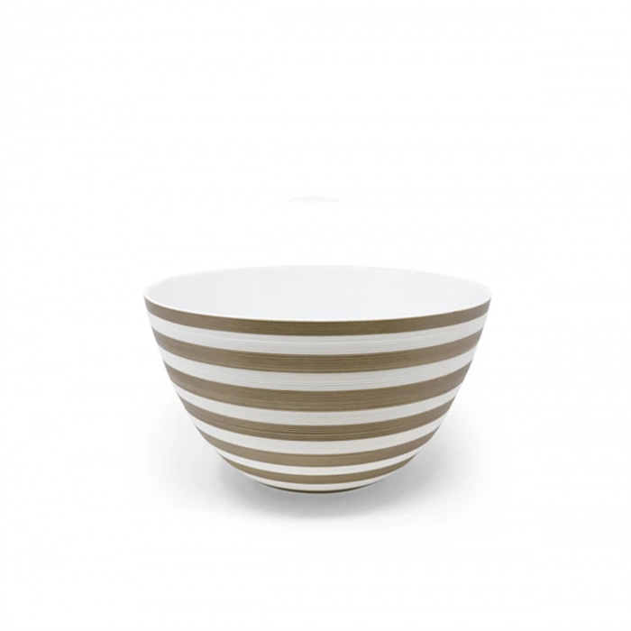 J.L Coquet-Hemisphere Salad Serving Bowl Metallic Grey Stripes (M)21