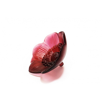 Lalique-Anemone Small Flower Object Red-30001466