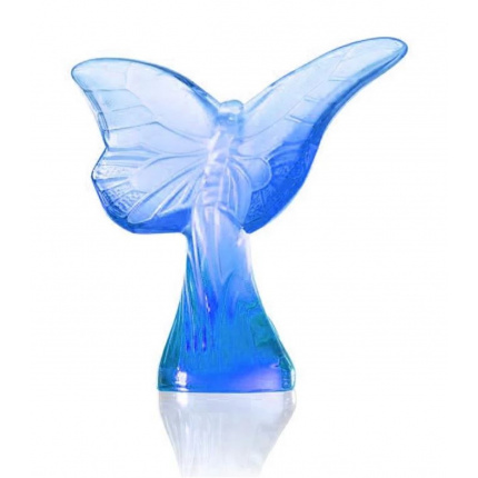 Lalique-Butterfly Rosee Blue Decorative Object-30001299