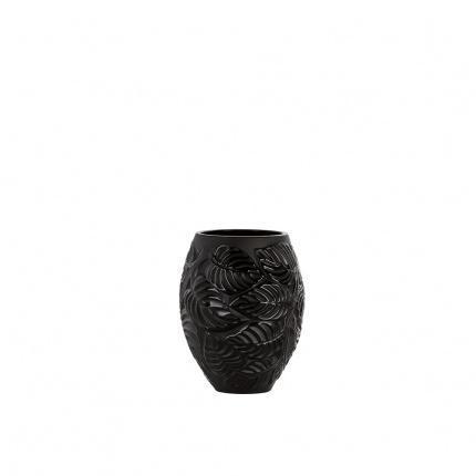 Lalique-Feuilles Black Vase-30201217