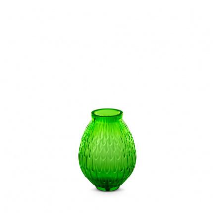 Lalique-Plumes Vase Green-30220836