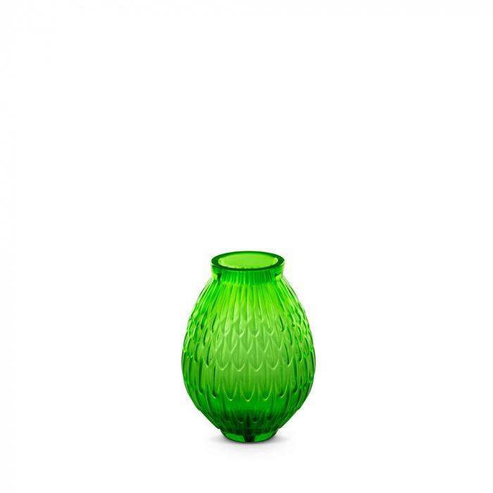 Lalique-Plumes Vase Green-30220836