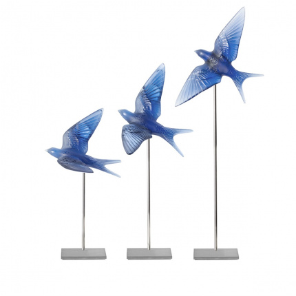 Lalique-Swall Wings Up Safir Mavi Heykel-30179134