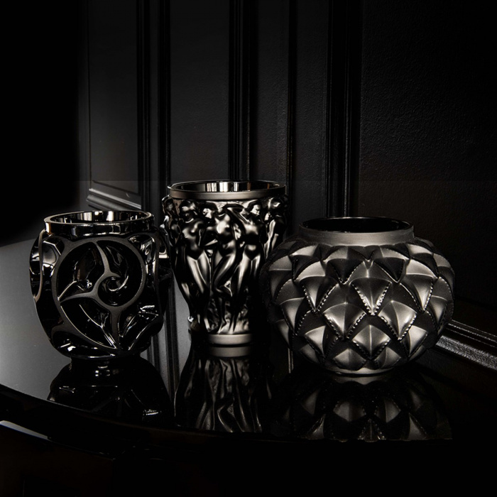 Lalique-Tourbillons Kristal Vazo Küçük Siyah-30187924