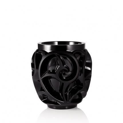 Lalique-Tourbillons Black Vase-30000490