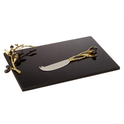 Michael Aram-Olive Branch Gold Cheese Serving Platter with Knife-30181076