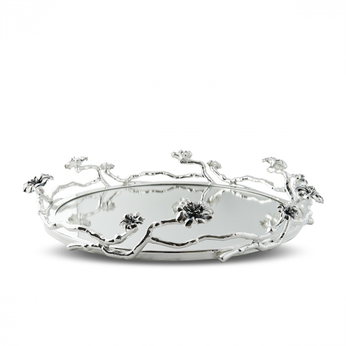 Sirmaison-Round Tray with Flower-30197497