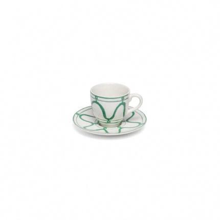 Themis Z-Symi Pembe Yeşil Espresso Fincanı Ve Tabağı-30206809