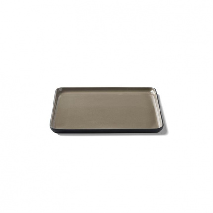 Esma Dereboy-Square Medium Plate Yellow & Stone Glossy-30193703