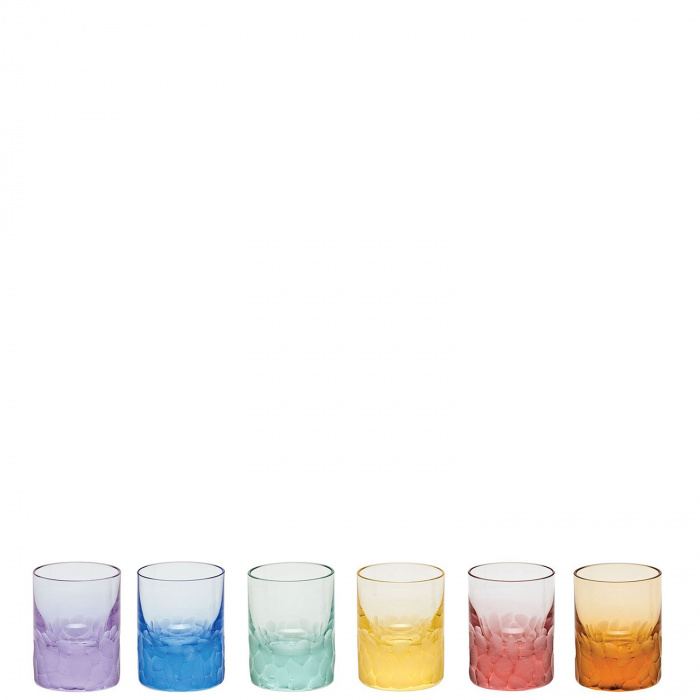 Moser-Pebbles 6-Piece Colorful Goblet Set 40 Ml-30234406