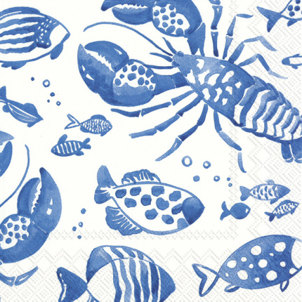 IHR-Catch Of The Day White Blue Napkin-30235977