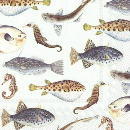 IHR-Fish Of The Sea Light Blue Napkin-30236004