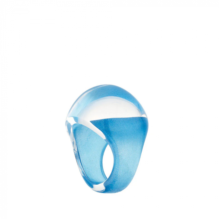 Lalique-Cabochon Patina Clear & Blue Yüzük 55-30236127