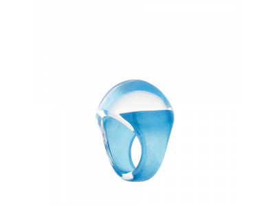 Lalique-Cabochon Patina Clear & Blue Yüzük 57-30236134