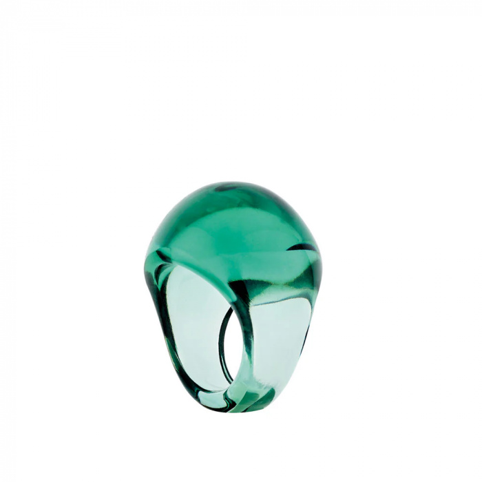 Lalique-Cabochon Patina Clear & Deep Green Yüzük 55-30236233