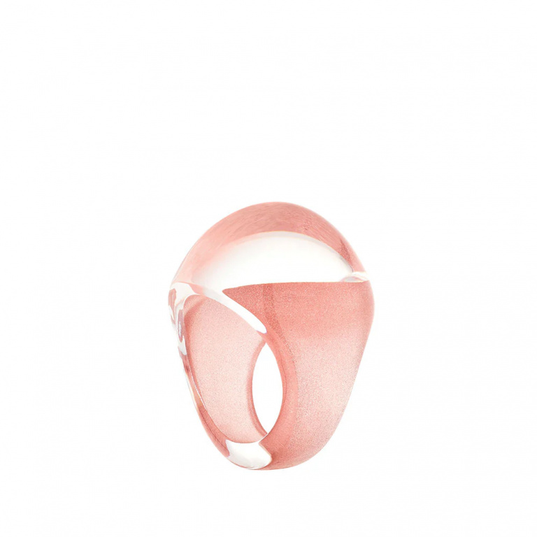 Lalique-Cabochon Patina Clear & Pink Yüzük 57-30236226