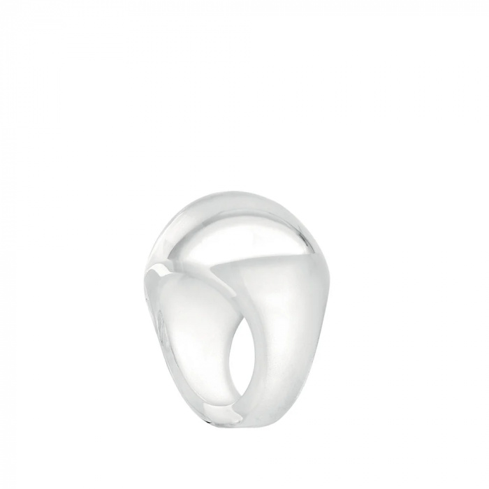 Lalique-Cabochon Patina Clear & White Yüzük 57-30236158