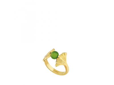 Lalique-Ginkgo Antinea Green Altın Kaplama Yüzük 57-30236547