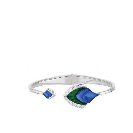 Lalique-Paon Blue & Green Lacquer Gümüş Bileklik-30236455