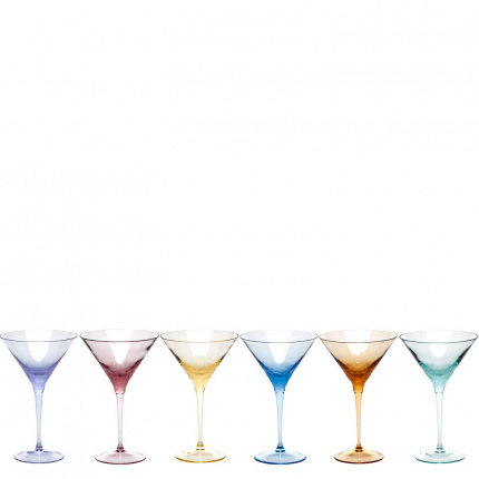 Moser-Pebbles Set of 6 Colorful Martini Goblets 260 Ml-30237438