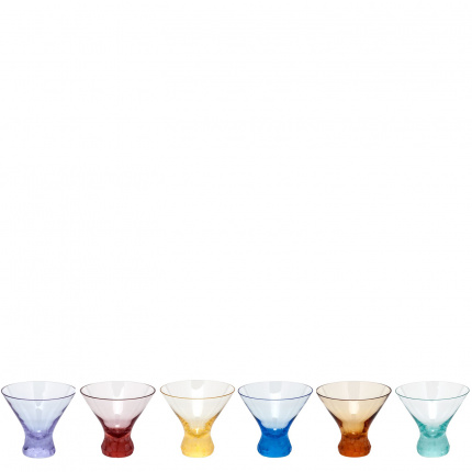 Moser-Pebbles Set of 6 Colored Martini Glasses C 250 Ml-30237421