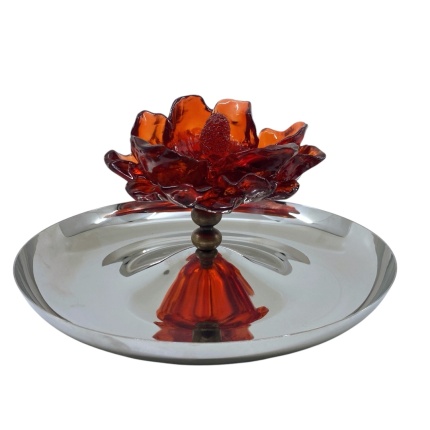 Unique by AV-Kırmızı Füme Nilüfer Sunum Tabağı M-30239876