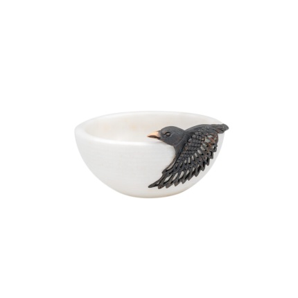 Urart-Corvus Beyaz & Bronz Oluklu Çanak 12 cm-30242456