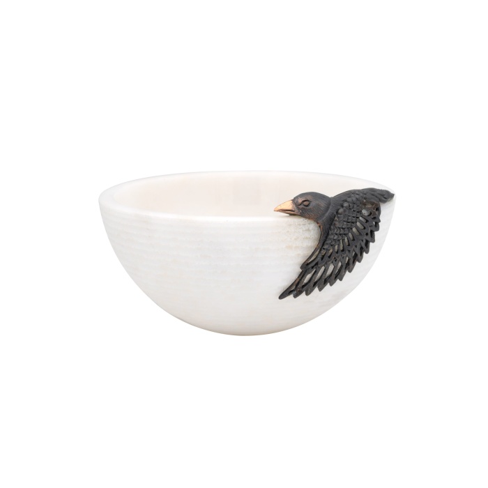 Urart-Corvus Beyaz & Bronz Oluklu Çanak 15 cm-30242470