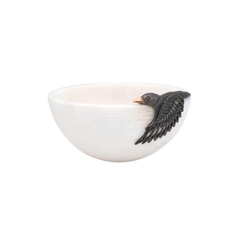 Urart-Corvus Beyaz & Bronz Oluklu Çanak 15 cm-30242470