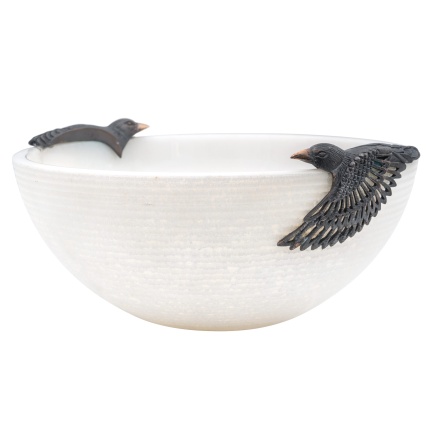 Urart-Corvus Beyaz & Bronz Oluklu Çanak 25 cm-30242500
