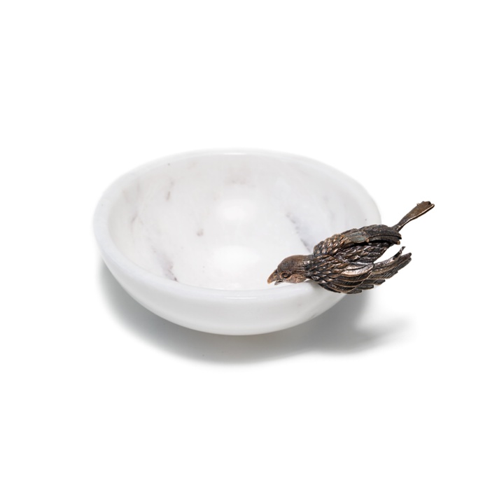 Urart-Karga Beyaz & Bronz Çanak 13 cm-30242777