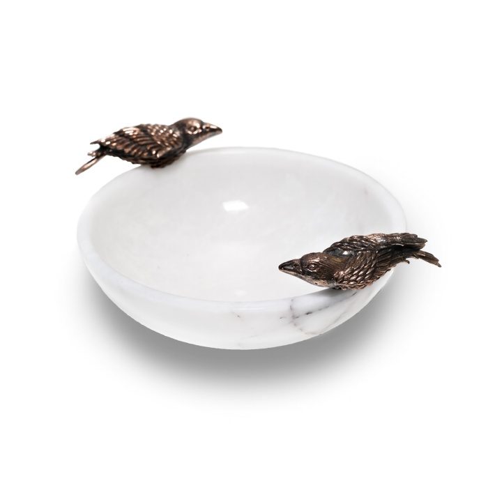 Urart-Karga Beyaz & Bronz Çanak 16 cm-30242784