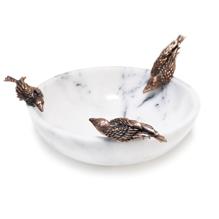 Urart-Karga Beyaz & Bronz Çanak 19 cm-30242791