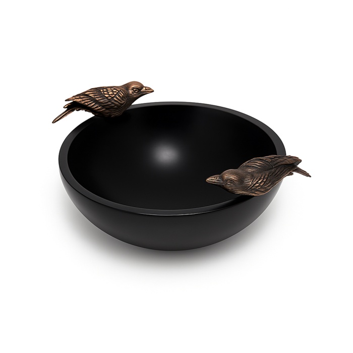 Urart-Karga Siyah & Bronz Çanak 16 cm-30242760