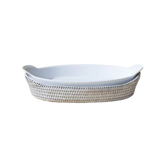 King Zoo-Gondol Rattan Fırın Kabı White Wash-30243606