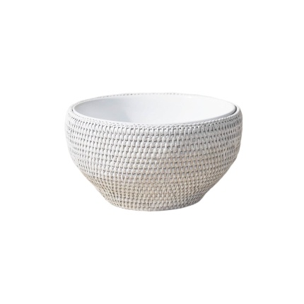 King Zoo-Large Rattan Salata Kasesi White Wash-30244023
