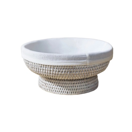 King Zoo-Rattan Ekmek Sepeti  White Wash-30243620