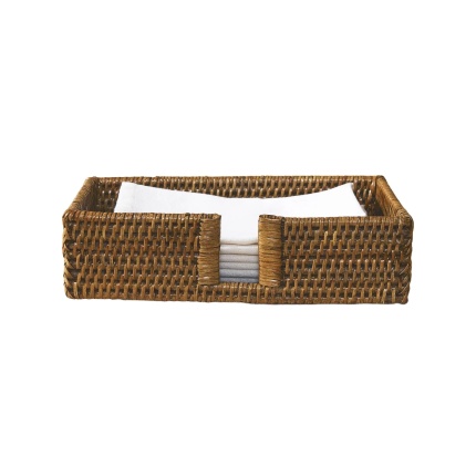 King Zoo-Rectangular Rattam Peçetelik Shine Honey Brown-30243699